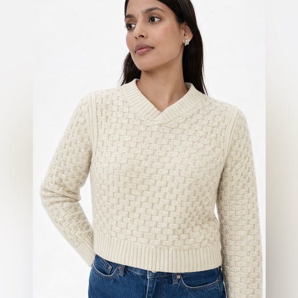 rag & bone Sweaters - rag & bone Textured Basketweave Sweater Size Small – Cotton Wool Cashmere Blend